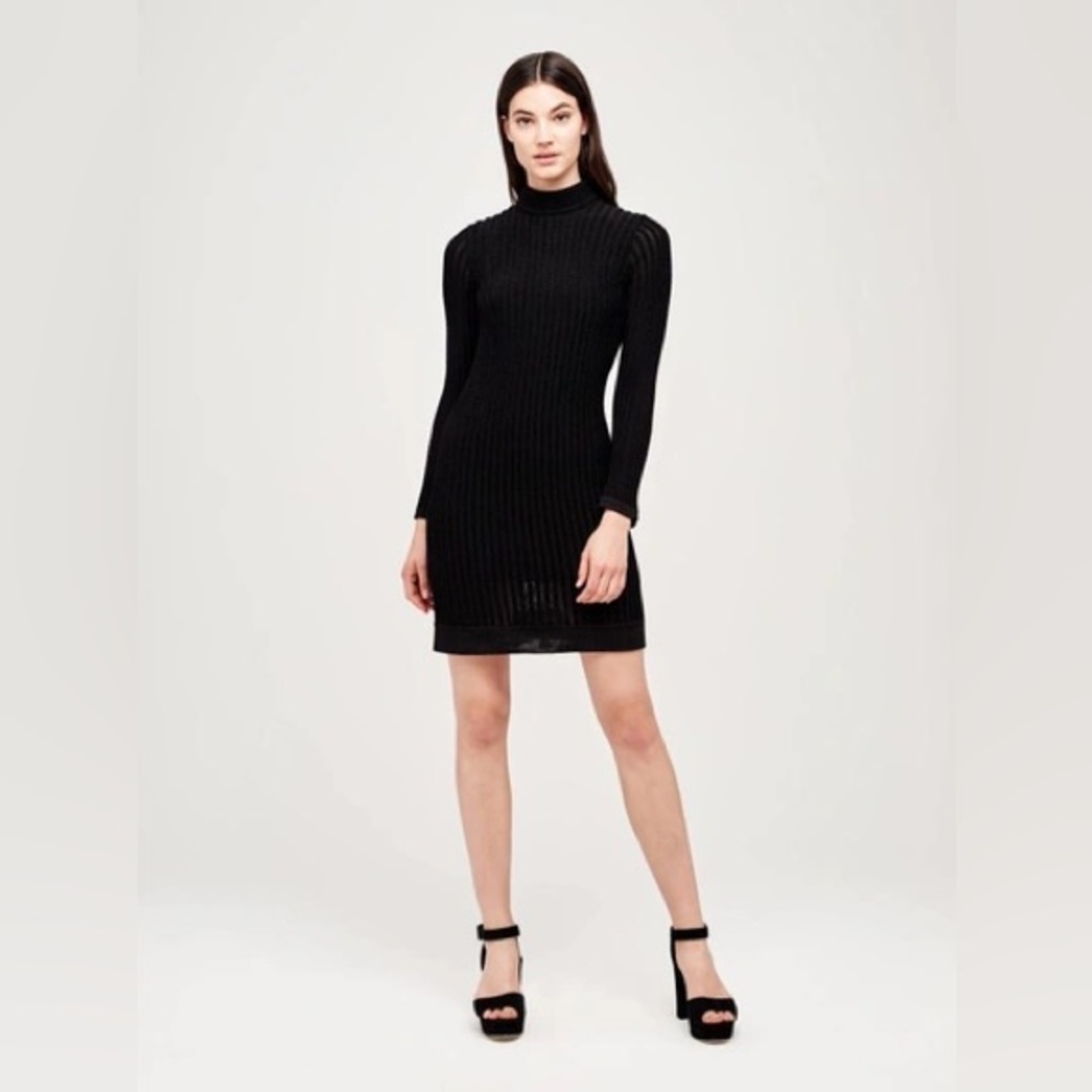 L’AGENCE Edita Ribbed Turtleneck Dress - Picture 2 of 10